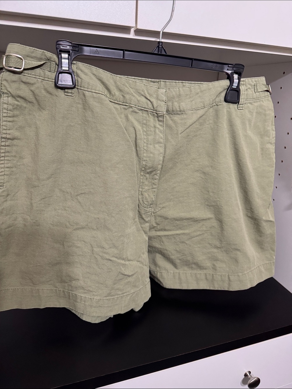 Kim Rogers Olive Green Flat Front Shorts
